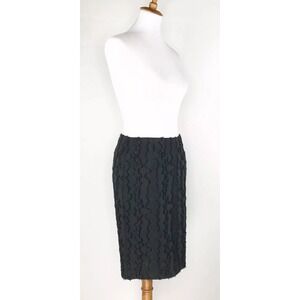 Trina Turk Size 4 Black Sparkle Shimmer Lace Pencil Above Knee Party Lined Skirt